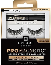 Düfte, Parfümerie und Kosmetik Wimpern-Set (Künstliche Wimpern + Eyeliner 2.5ml) - Eylure Pro Magnetic Kit Faux Mink Dramatic