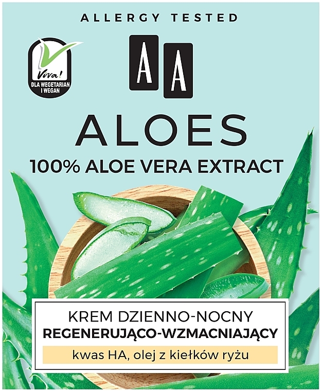 Regenerierende und stärkende Gesichtscreme mit Aloe Vera-Extrakt - AA Aloes Cream — Bild N3