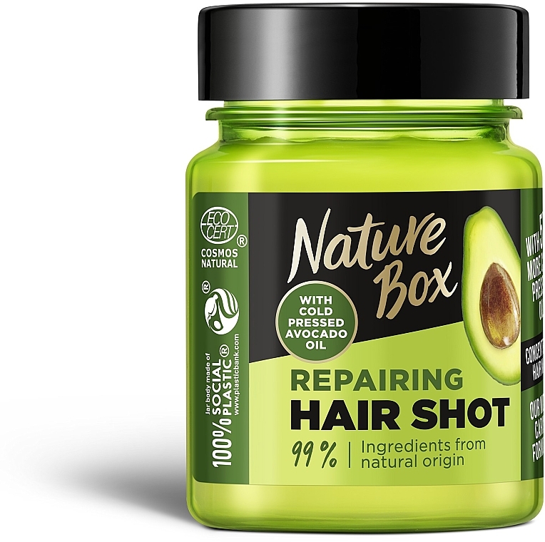 Revitalisierende Haarmaske mit Avocadoöl - Nature Box Avocado Oil Repairing Hair Shot — Bild N1
