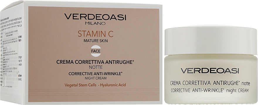 Anti-Falten Nachtcreme für das Gesicht mit Hyaluronsäure und Stammzellen - Verdeoasi Anti-Wrinkles Night Cream Corrective — Bild N2