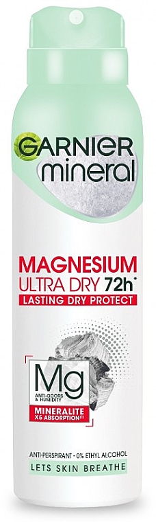 Deospray für Damen - Garnier Mineral Magnesium Ultra Dry 72h Lasting Dry Protect Deodorant — Bild N1
