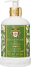 Natürliche Flüssigseife Zeder und Tonkabohnen - Saponificio Artigianale Fiorentino Cedar Wood And Tonka Luxury Liquid Soap — Bild N1