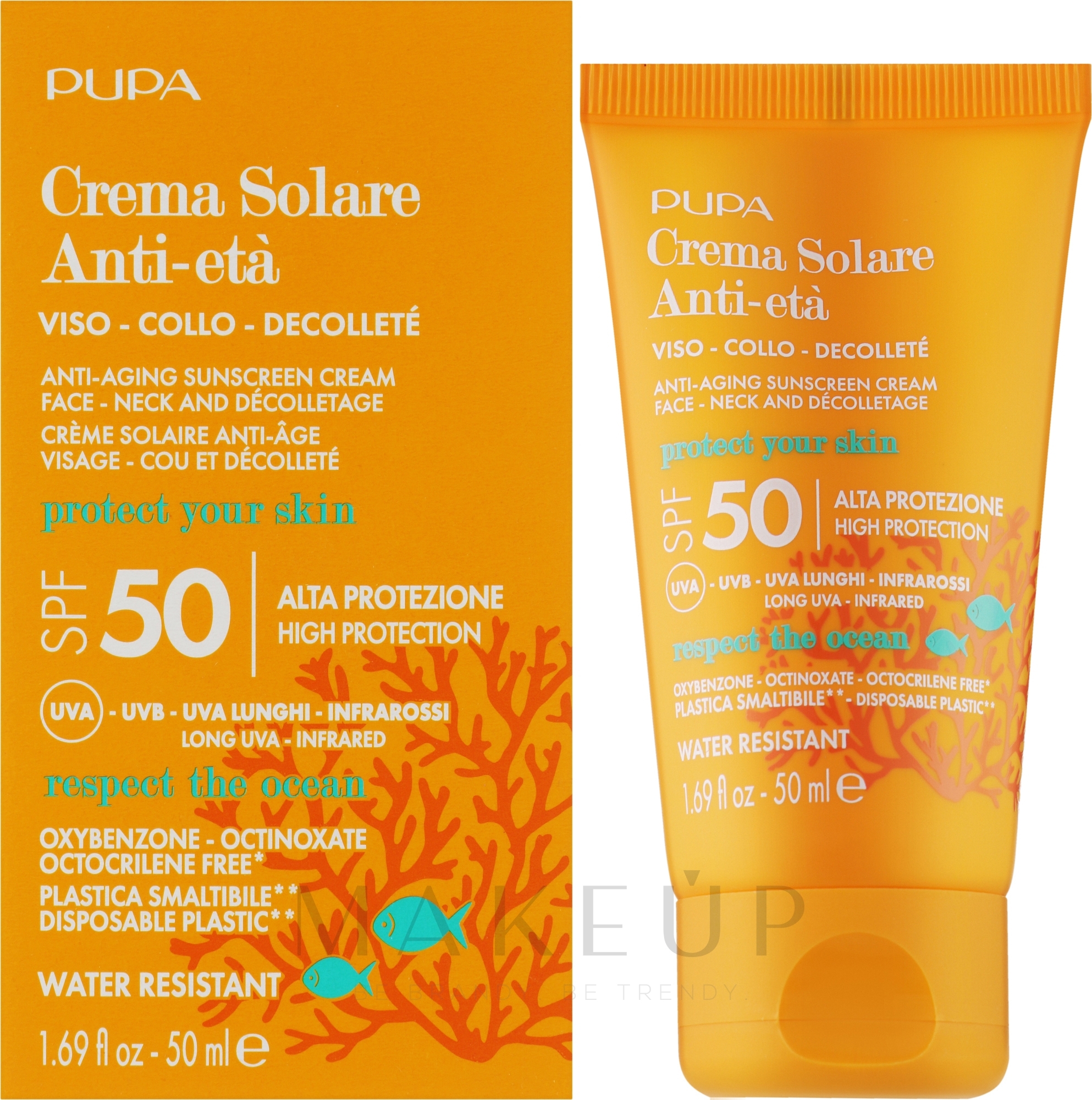 Anti-Aging Sonnenschutzcreme - Pupa Anti-Aging Sunscreen Cream High Protection SPF 50 — Bild 50 ml