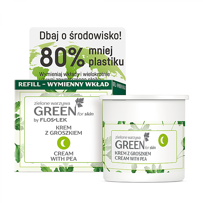 Nährende Gesichts-, Hals- und Dekolletécreme für die Nacht - Floslek Green For Skin Nourishing Night Cream Refill — Bild N1