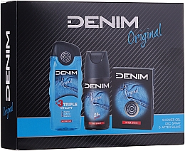 Düfte, Parfümerie und Kosmetik Denim Original - Kosmetikset (After Shave Lotion 100ml + Deospray 150ml + Duschgel 250ml)
