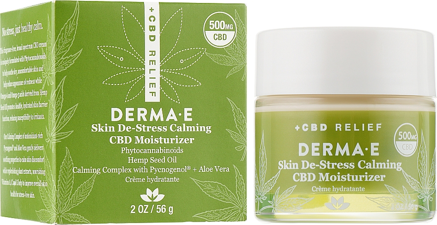 Feuchtigkeitscreme für empfindliche Haut - Derma E Skin De-Stress Calming CBD Moisturizer — Bild N2