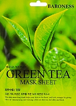 Düfte, Parfümerie und Kosmetik Tuchmaske mit Grüntee-Extrakt - Beauadd Baroness Mask Sheet Green Tea