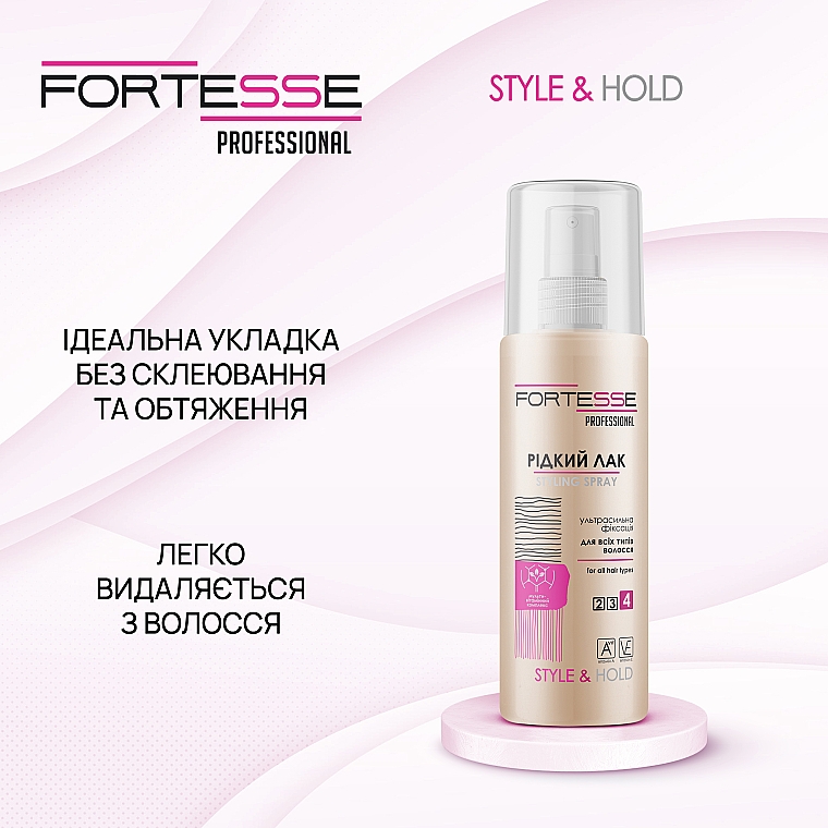 Flüssiges Haarspray mit ultrastarkem Halt - Fortesse Professional Style Hairspray Ultra Strong — Bild N4