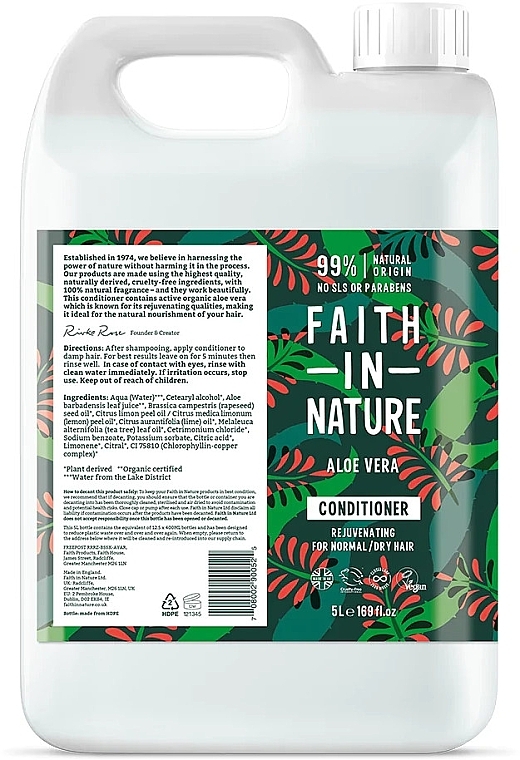 Conditioner für normales bis trockenes Haar mit Aloe Vera - Faith In Nature Aloe Vera Conditioner Refill (Nachfüllpackung)  — Bild N1