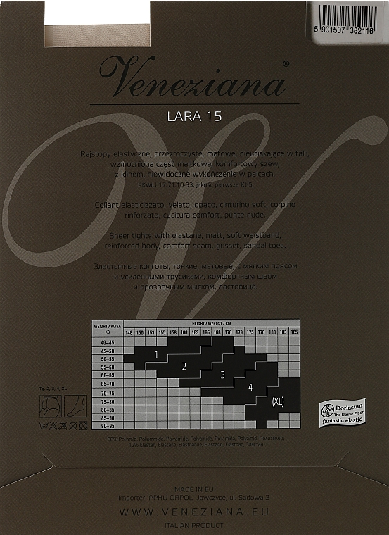Strumpfhose für Damen Lara 15 Den Avorio - Veneziana — Bild N2