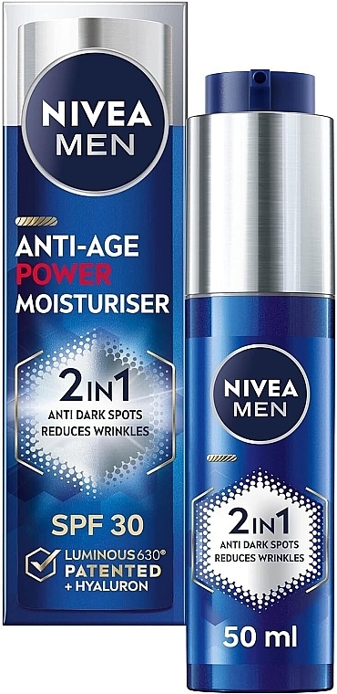 Anti-Aging-Feuchtigkeitscreme für Männer - Nivea Men Anti-Age 2 In 1 Power Moisturiser SPF 30  — Bild N1