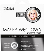 Düfte, Parfümerie und Kosmetik Entgiftende Tuchmaske für das Gesicht mit Aktivkohle - L'biotica Home Spa L'biotica Home Spa