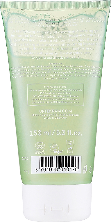 Feuchtigkeitsspendendes und tonisierendes Waschgel mit Aloe Vera für Gesicht, Hals und Dekolleté - Urtekram Wild lemongrass Refreshing Facial Gel — Bild N2