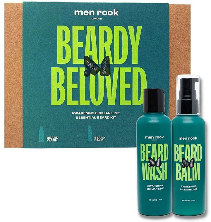 Bartpflegeset - Men Rock Beardy Beloved Awakening Sicilian Lime Essential Beard Kit (Bartseife 100ml + Bartbalsam 100ml) — Bild N1