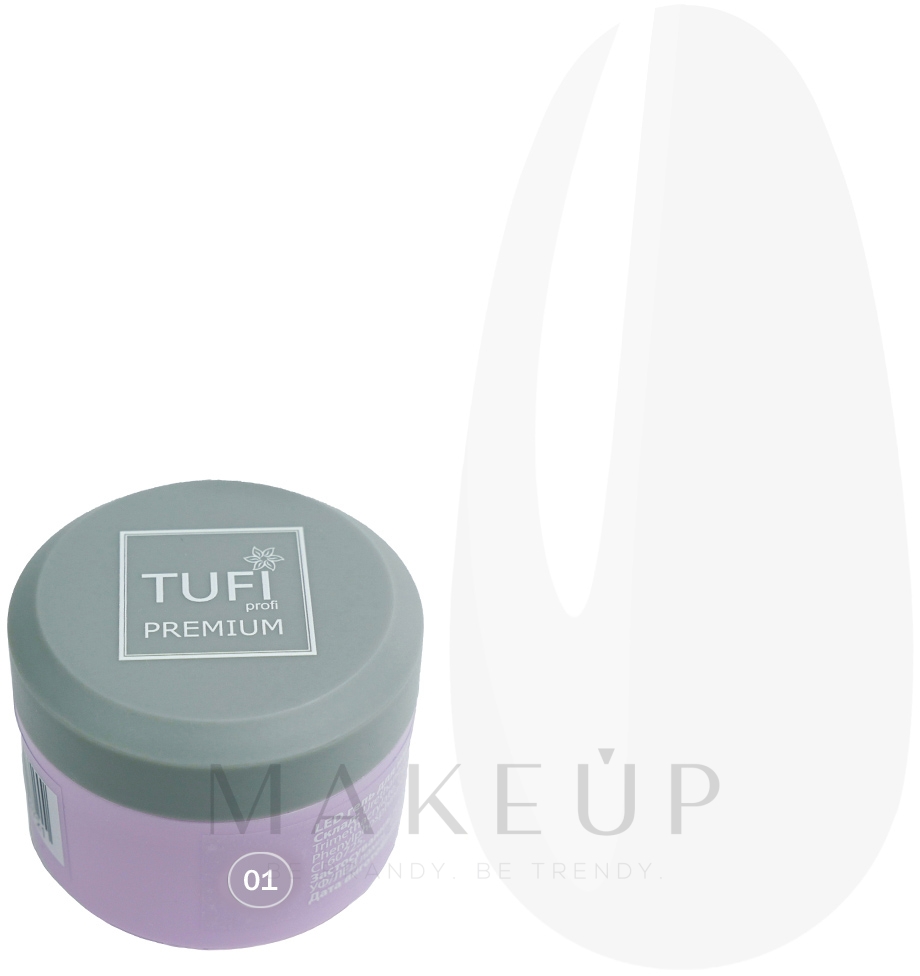 Gel zur Nagelverlängerung - Tufi Profi Premium LED Gel 01 Clear — Bild 5 g