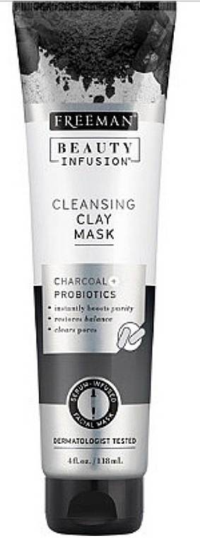 Klärende Gesichtsmaske mit Aktivkohle und Probiotika - Freeman Beauty Infusion Cleansing Clay Mask Charcoal & Probiotics