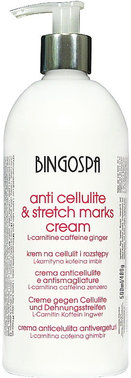 Anti-Cellulite Körpercreme mit L-Carnitin, Koffein und Ingwer - BingoSpa Cream For Cellulite
