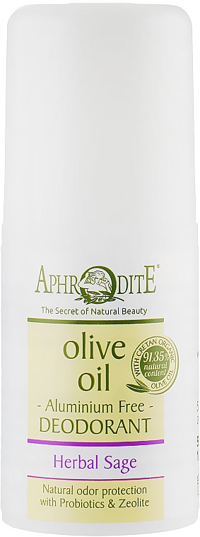 Deo Roll-on mit Kräuter - Aphrodite Olive Oil Roll-On Deodorant Herbal Sage — Bild N1