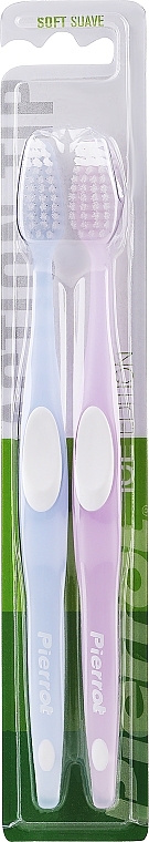 Zahnbürste weich blau und lila 2 St. - Pierrot Action Tip Soft — Bild N1