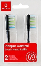 Austauschbare Zahnbürstenköpfe für elektrische Zahnbürste Plaque Control Medium 2 St. schwarz - Oclean Brush Heads Refills — Bild N1