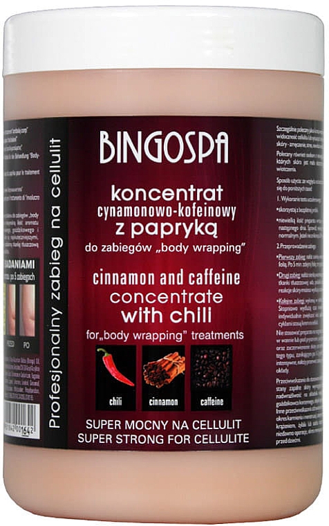 Super starkes Anti-Cellulite-Konzentrat mit Chili-, Zimt,- und Koffein-Extrakt - BingoSpa Concentrate Cinnamon-Caffeine With Peppers — Bild N1