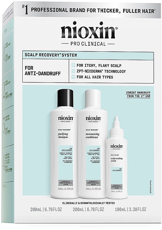 Set - Nioxin Pro Clinical Scalp Recovery Set (Shampoo 200ml + Conditioner 200ml + Serum 100ml)  — Bild N1