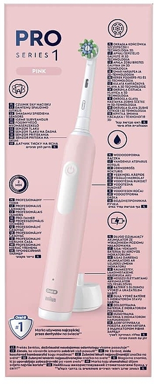 Elektrische Zahnbürste rosa - Oral-B Pro 1 Cross Action Electric Toothbrush Pink — Bild N1