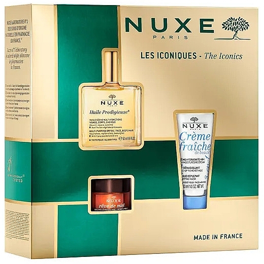 Geschenkset (Gesichtsöl 50 ml + Gesichtscreme 30 ml + Lippenbalsam 15 g) - Nuxe The Iconics — Bild N1