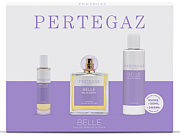Düfte, Parfümerie und Kosmetik Saphir Parfums Pertegaz Belle - Duftset (Eau de Toilette 100ml + Eau de Toilette 30ml + Körpermilch 200ml) 