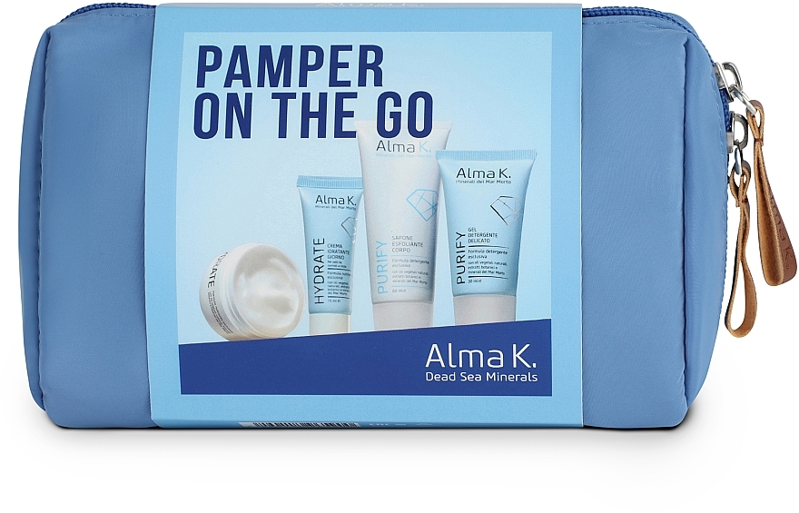 Set - Alma K. Pamper On the Go Travel Set (cleans/gel/30 ml + body/butter/50 ml + f/cr/15 ml + sh/gel/60 ml) — Bild N1