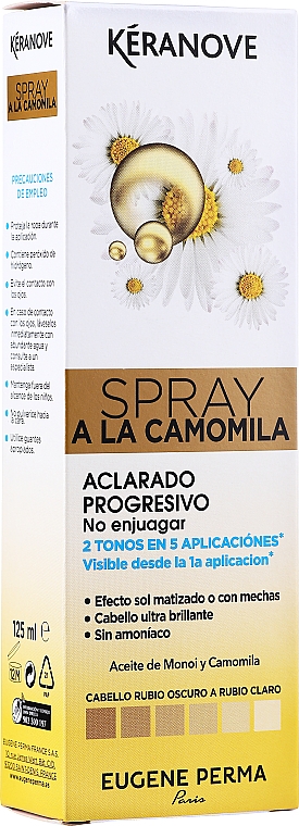 Aufhellendes Haarspray mit Kamillenextrakt - Eugene Perma Keranove Spray A La Camomila — Bild N2