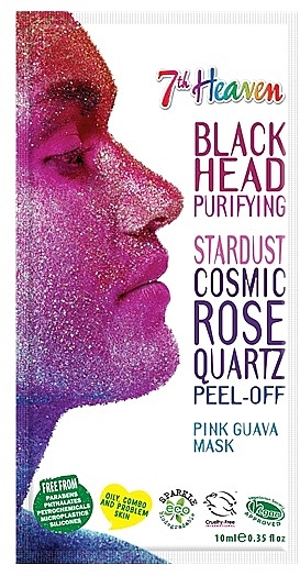 Reinigende Peel-Off Gesichtsmaske mit Guavensaft, Vitamin C und Mangostan - 7th Heaven Stardust Cosmic Rose Quartz Peel-Off Pink Guava Mask — Bild N1