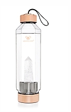 Düfte, Parfümerie und Kosmetik Glaswasserflasche mit Bergkristall, 650 ml - Crystallove Hexagon Rock Crystal Bottle