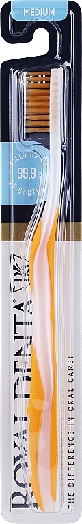 Zahnbürste mit Gold-Nanopartikeln mittel orange - Royal Denta Gold Medium Toothbrush  — Bild N1