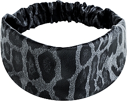 Stirnband Öko-Leder gerade Leopardengrau Faux Leather Classic - MAKEUP Hair Accessories — Bild N1
