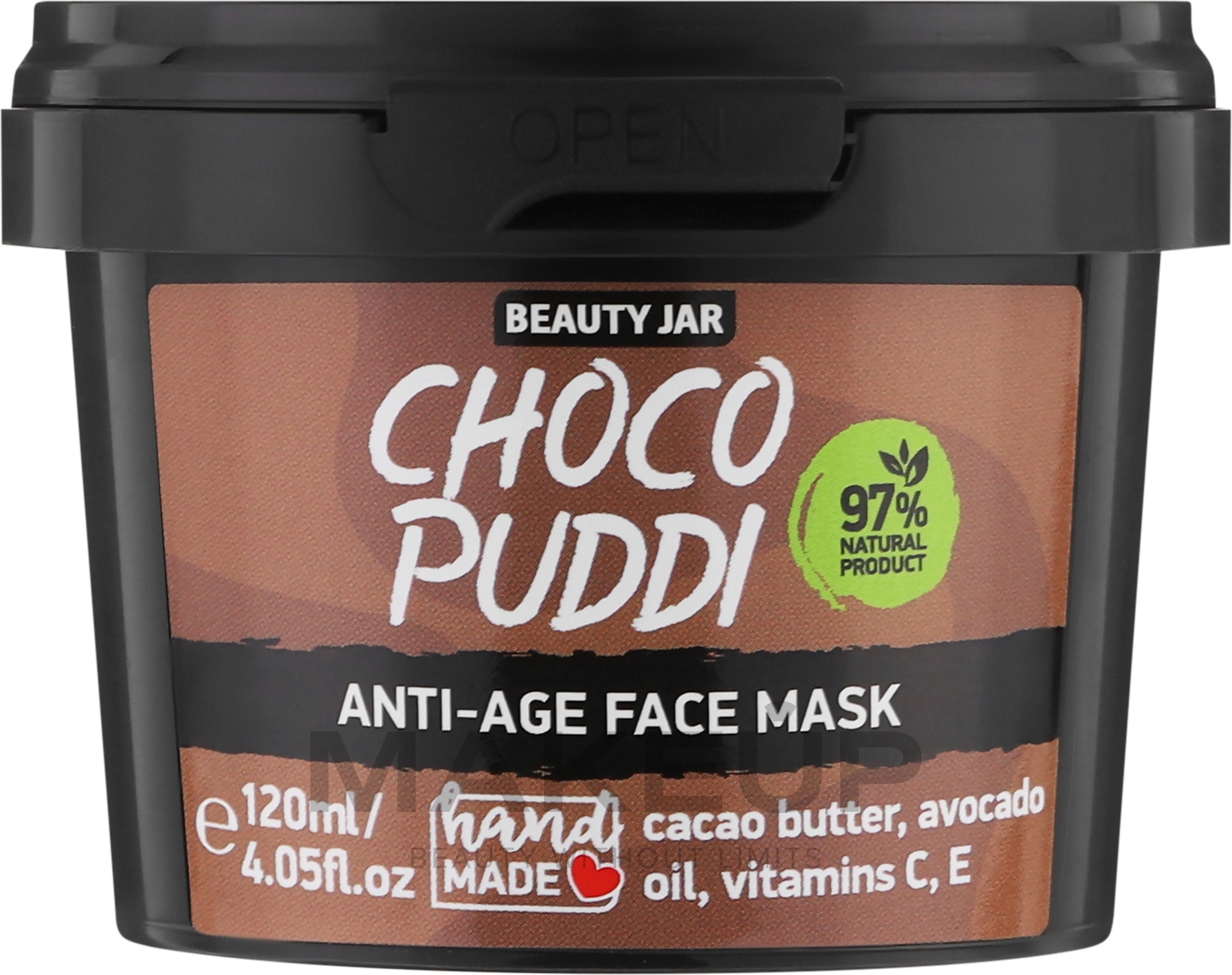 Nährende Anti-Aging-Gesichtsmaske mit Kakao - Beauty Jar Choco Puddi Anti-Age Face Mask — Bild 120 ml