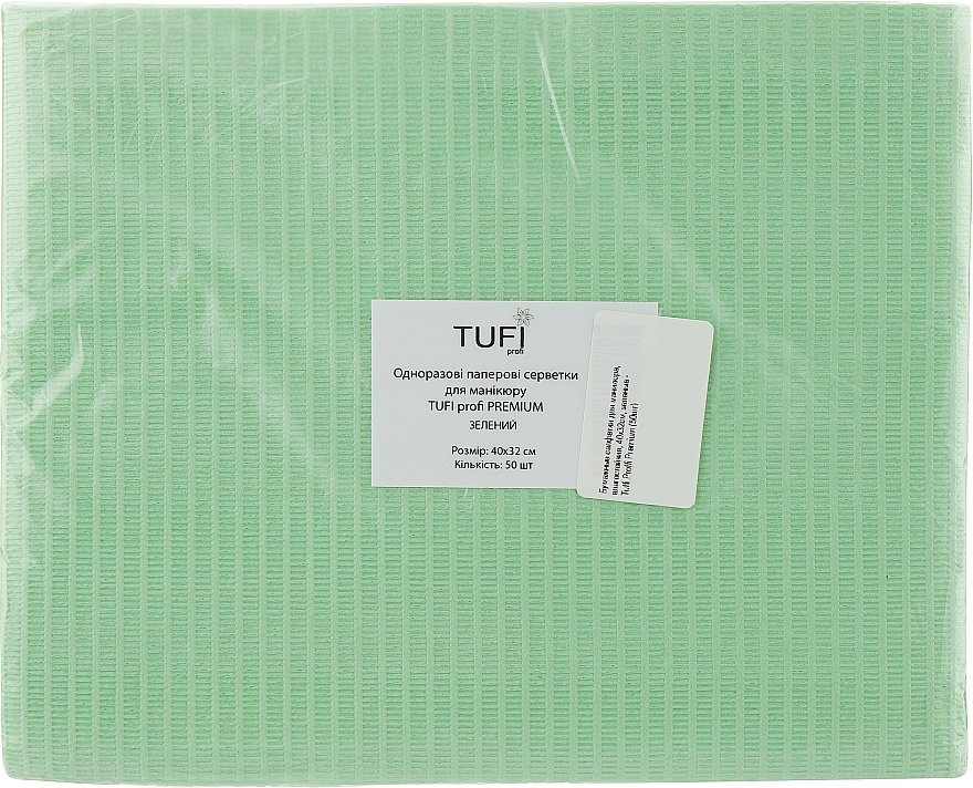 Papierservietten für die Maniküre 40x32 cm grün - Tuffi Proffi Premium — Bild N1