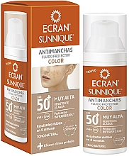 Düfte, Parfümerie und Kosmetik Getöntes Sonnenschutzfluid für das Gesicht gegen Pigmentflecken SPF 50+ - Ecran Sunnique Antimanchas Color Spf50+