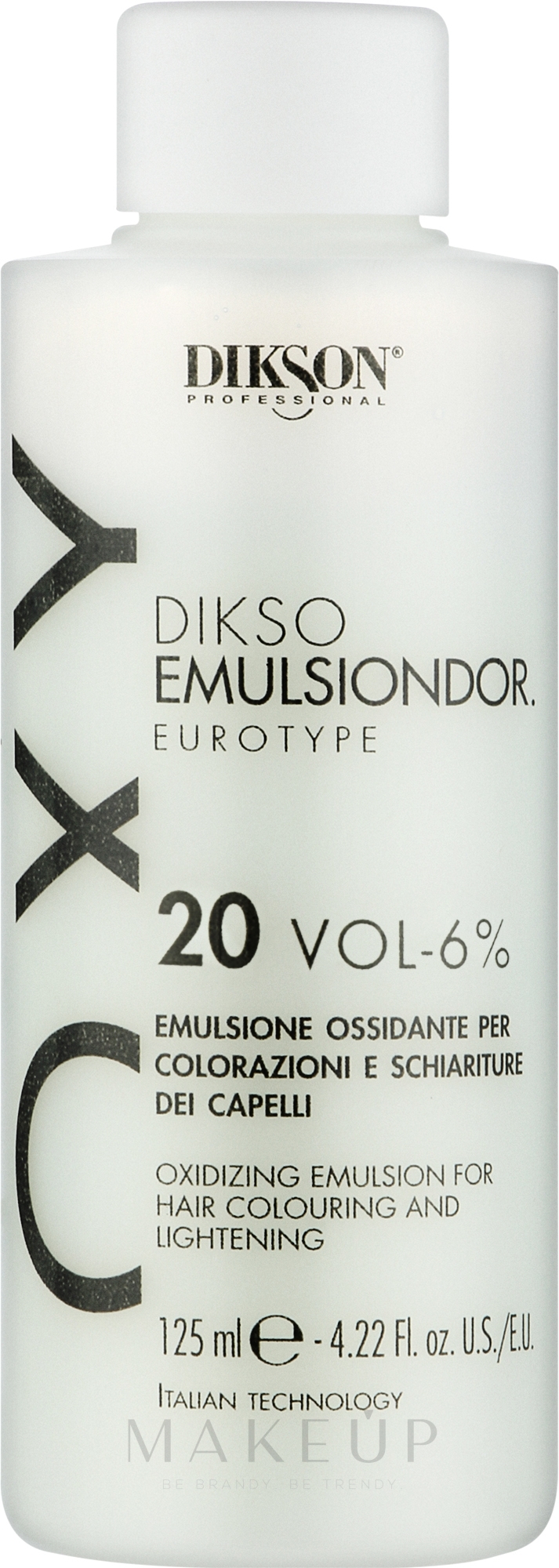 Haaroxidationsmittel - Dikson Oxy Oxidizing Emulsion For Hair Colouring And Lightening 20 Vol-6% — Bild 125 ml