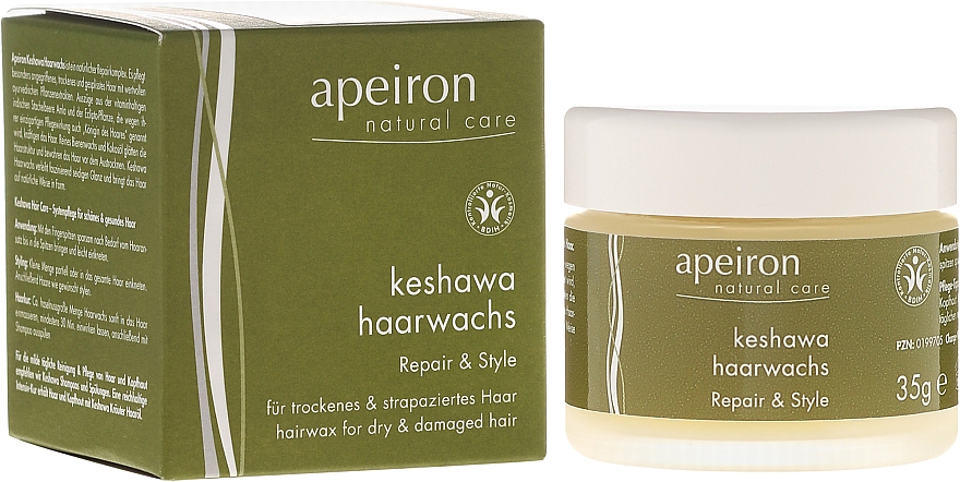 Haarwachs zum Styling für trockenes und strapaziertes Haar - Apeiron Keshawa Hair Wax — Bild N3