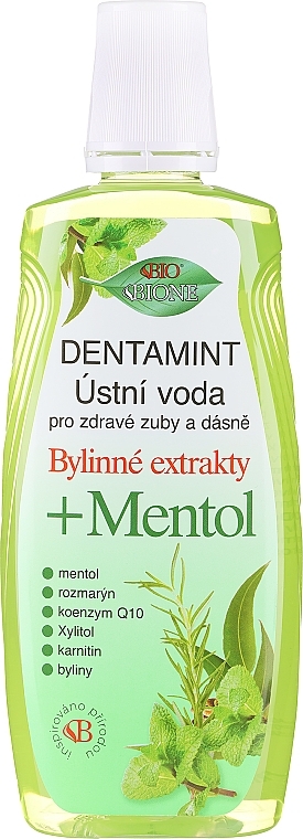 Mundwasser - Bione Cosmetics Dentamint Mouthwash Menthol — Bild N1