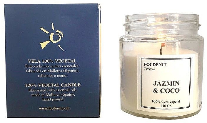 Duftkerze im Glas - Focdenit 100% Vegetal Candle Jazmin & Coco — Bild N1