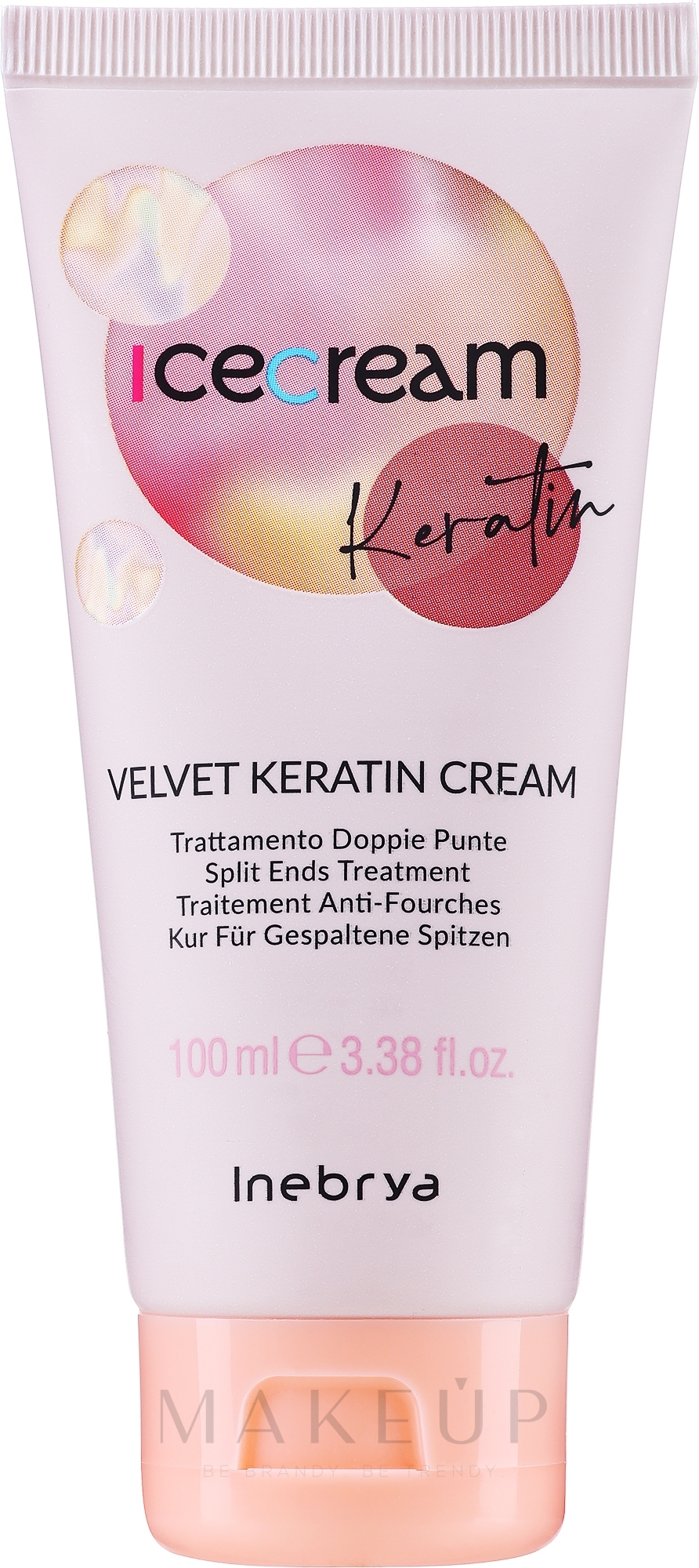 Anti-Spliss Haarcreme mit Keratin - Inebrya Keratin Ice Cream  — Bild 100 ml