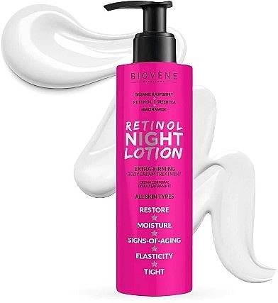 Körpercreme mit Retinol - Biovene Retinol Night Lotion Extra-Firming Organic Raspberry Body Cream Treatment — Bild N1