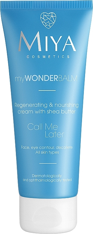 Regenerierende und pflegende Gesichtscreme mit Sheabutter - Miya Cosmetics My Wonder Balm Call Me Later Face Cream