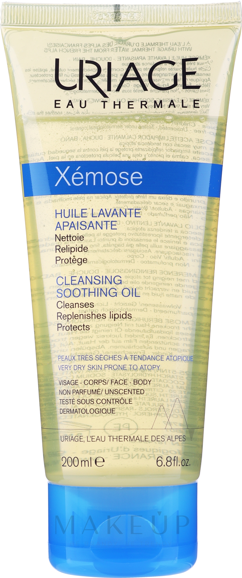 Hypoallergenes Körper- und Gesichtsöl für sehr trockene und atopische Haut - Uriage Xemose Cleansing Soothing Oil — Bild 200 ml