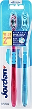 Zahnbürsten, medium Härtegrad, blau+rosa ohne Muster - Jordan Target Teeth Toothbrush — Bild N1