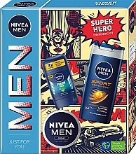 Set - Nivea Men Super Hero Set (sh/gel/500ml + deo/50ml + b/cr/75ml) — Bild N1