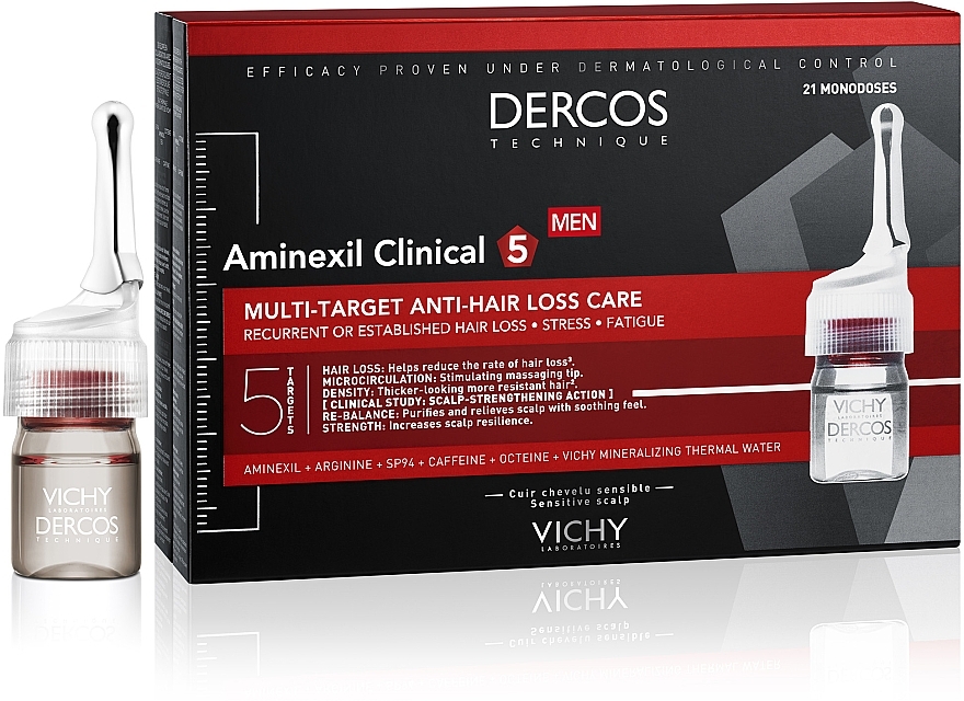 Haarampullen zur Behandlung von Haarausfall mit Aminexil - Vichy Dercos Aminexil Clinical 5 — Bild N2