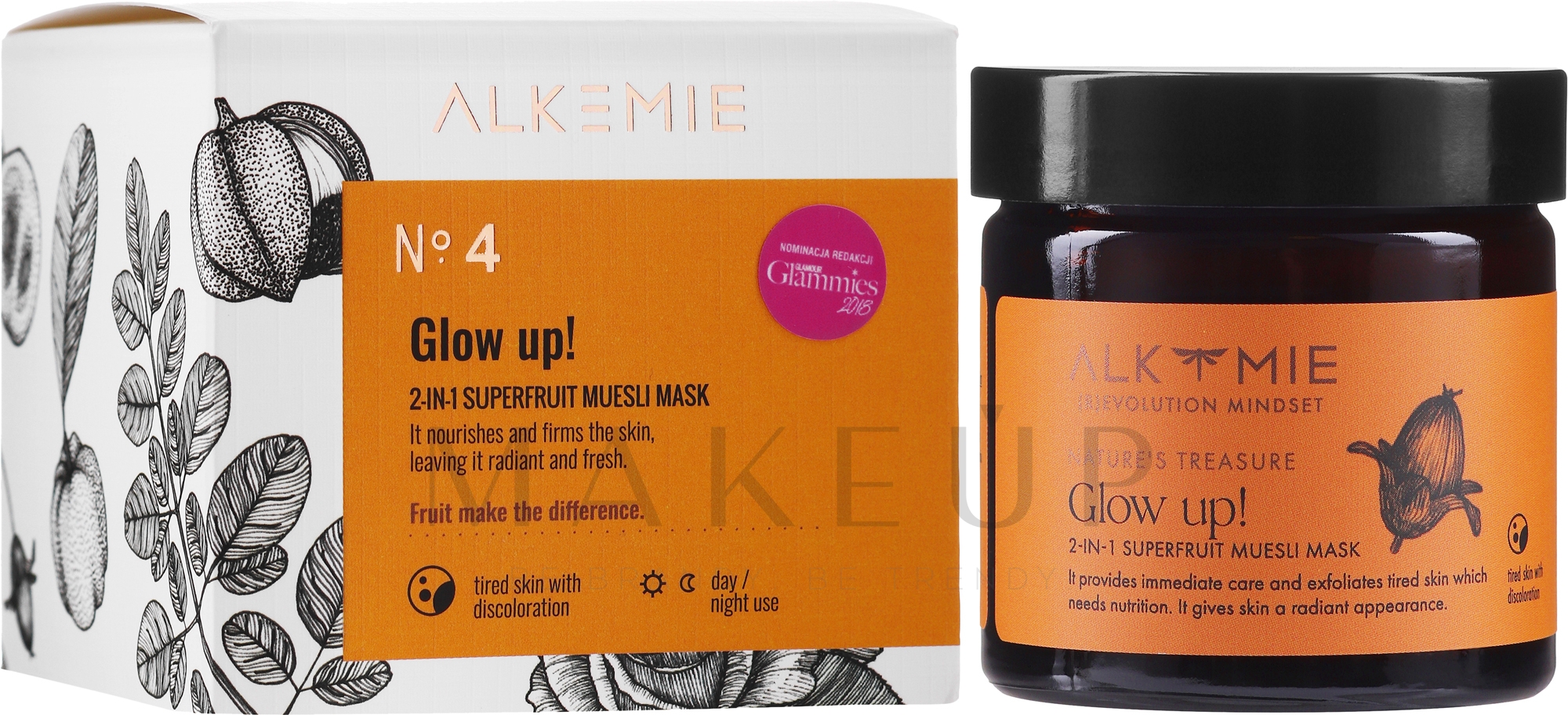 2in1 Gesichtsmaske und Peeling mit Vitamin C - Alkmie Glow Up 2in1Superfruits Mask — Bild 60 ml